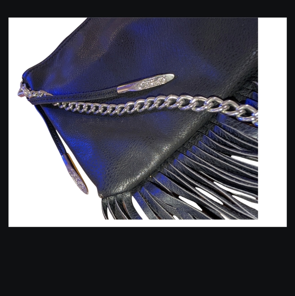 CARLOS by Carlos Santana Black Fringe Women's Bag